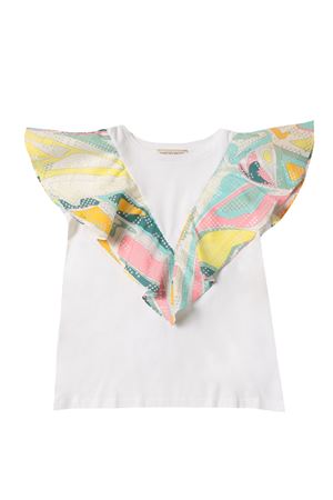 T-shirt girocollo con rouches Emilio pucci | 9Q8191J0004100